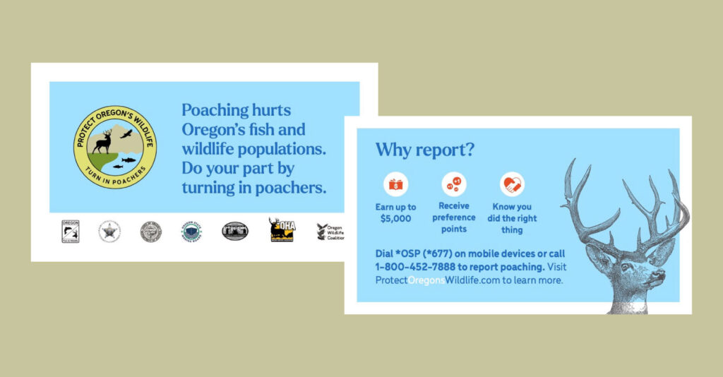 ODFW Tip card graphic, Poaching hurts